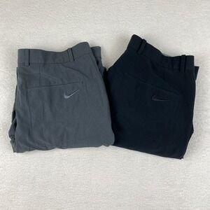 LOT OF 2 NIKE 'Flex Hybrid' Mens Golf Pants 38/32 Black Gray Lightweight Stretch